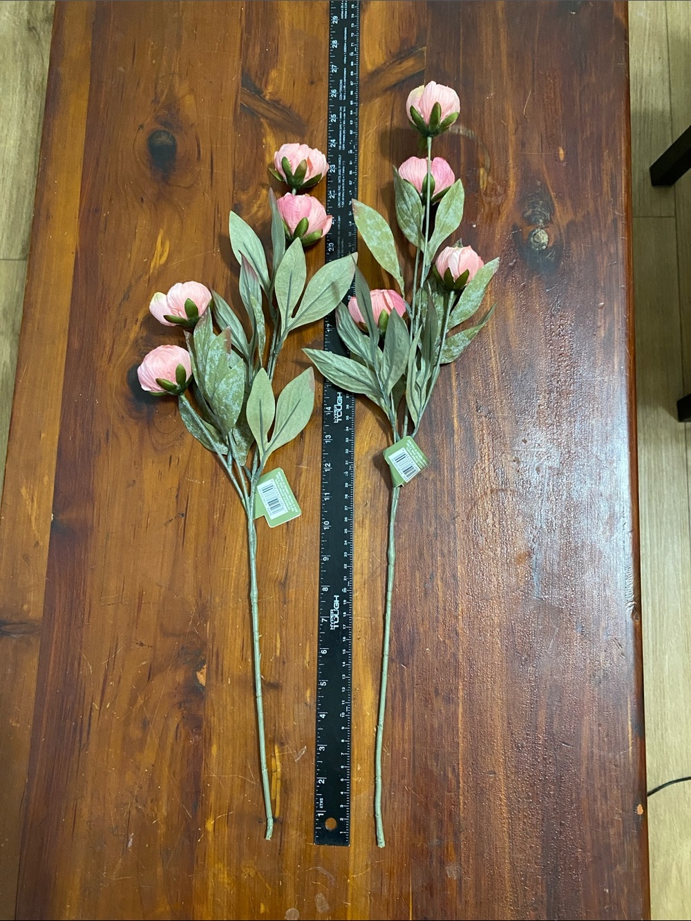 Ashland Coral Pink Faux Peony Stems